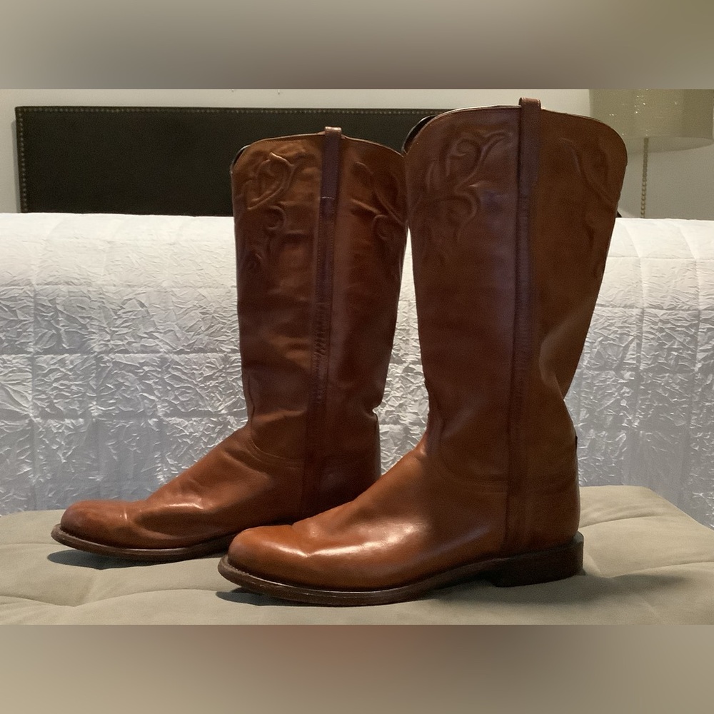 Lucchese Vintage Honey Rose Tall Leather Boots Size 11 - Picture 6 of 16